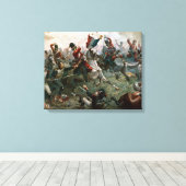 Slag bij Waterloo, 18 juni 1815, 1898 (kleur l) Canvas Afdruk (Insitu (Houten vloer))