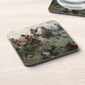 Slag bij Waterloo, 18 juni 1815, 1898 (kleur l) Drankjes Onderzetter (Linkerzijde)