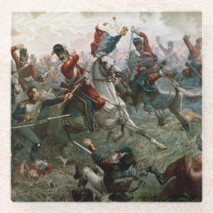 Slag bij Waterloo, 18 juni 1815, 1898 (kleur l) Glazen Onderzetter