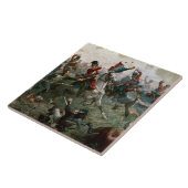 Slag bij Waterloo, 18 juni 1815, 1898 (kleur l) Tegeltje (Zijkant)