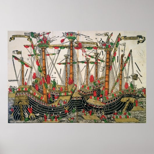 Slag bij Zonchio, 1499 Poster (Voorkant)
