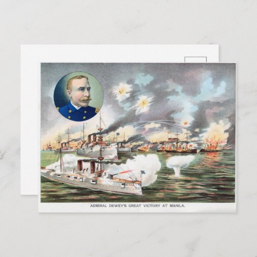 Slag in de baai van Manilla Briefkaart (Voorkant / Achterkant)
