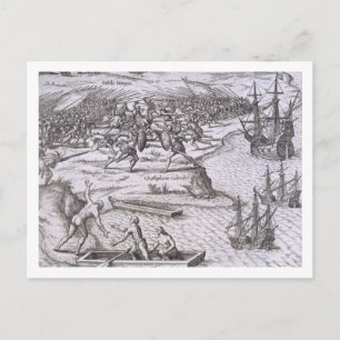Slag in Jamaica tussen Christopher Columbus (14) Briefkaart