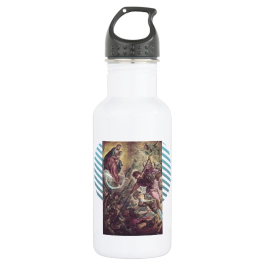 Slag om Archangel Michael, Satan van Tintoretto Waterfles (Voorkant)