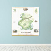 slag om Brooklyn NY Map (1867) Canvas Afdruk (Insitu (Houten vloer))