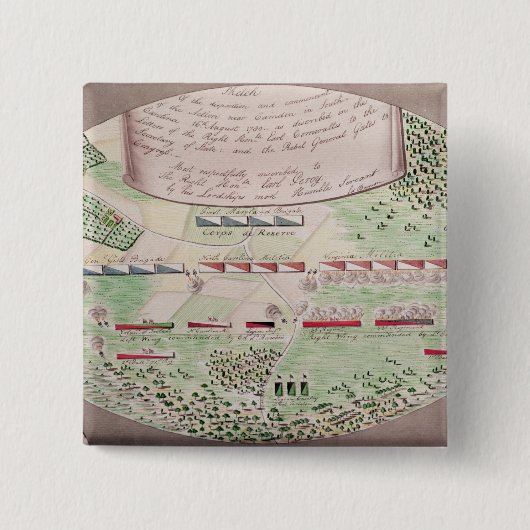 Slag om Camden, 1780 Vierkante Button 5,1 Cm (Voorkant)