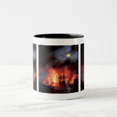 Slag om Cesme bij nacht Tweekleurige Koffiemok (Center)