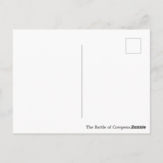 Slag om Cowpens Briefkaart (Achterkant)