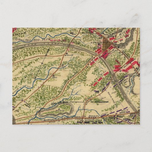 slag om de Chantilly-kaart (1862) Briefkaart (Voorkant)