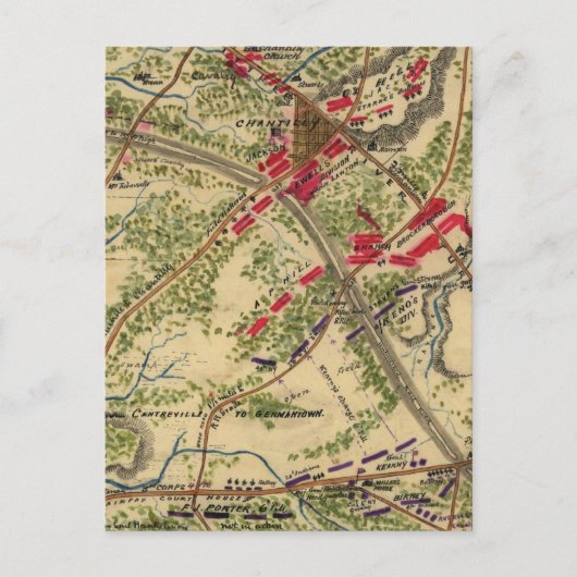  slag om de Chantilly-kaart (1862) Briefkaart (Voorkant)