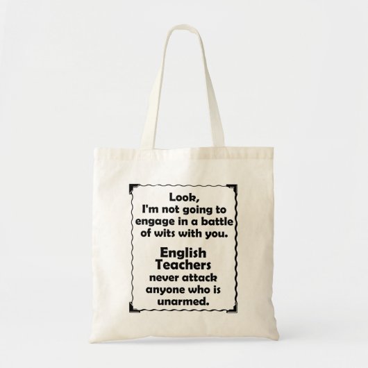 Slag om Engelse leraar Wits Tote Bag (Voorkant)