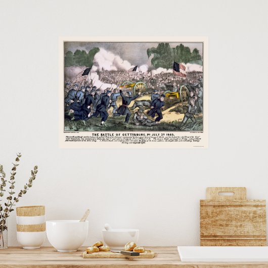 Slag om Gettysburg tegen 1863 Poster (Keuken)