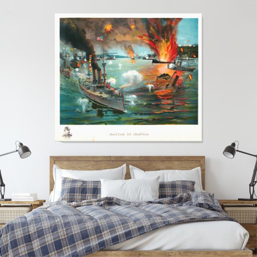 Slag om Manilla (1898) Canvas Afdruk (Insitu (Slaapkamer))