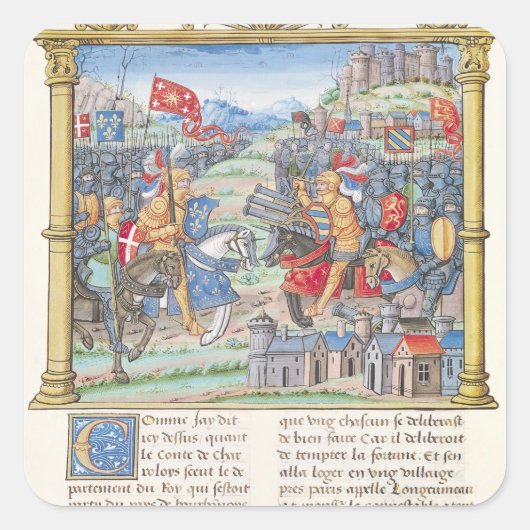 Slag om Montlhery Vierkante Sticker (Voorkant)