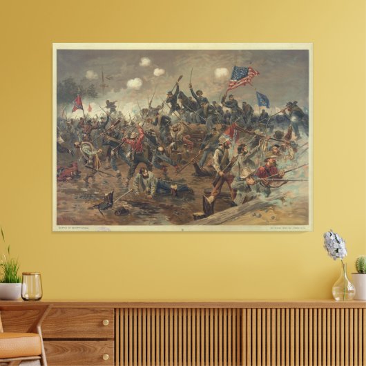 Slag om Spottsylvania door L. Prang & Co. (1887) Canvas Afdruk (Insitu (Woonkamer))