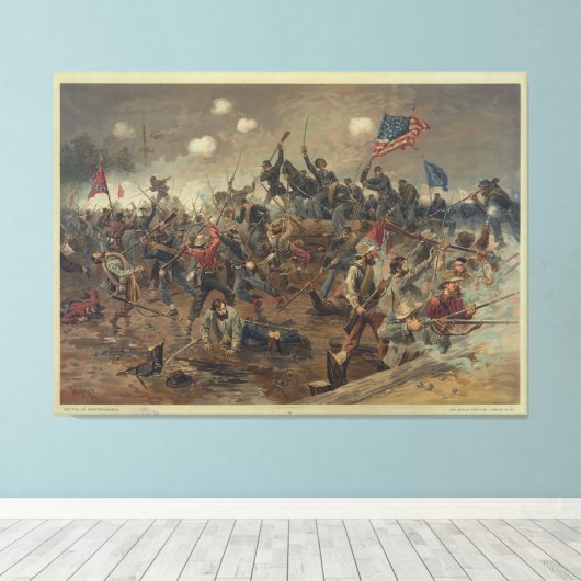Slag om Spottsylvania door L. Prang & Co. (1887) Canvas Afdruk (Insitu (Houten vloer))