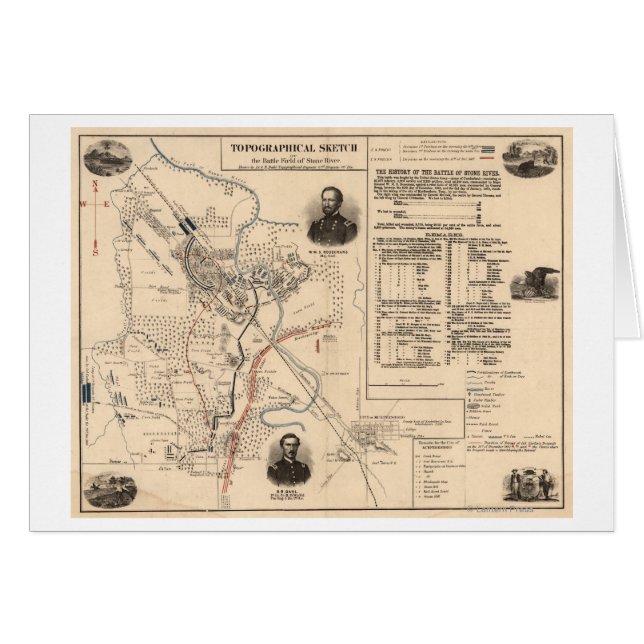 Slag op de Stones River - Civiele Oorlog Panoramie (Voorkant Horizontaal)