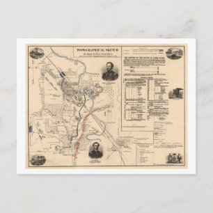 Slag op de Stones River - Civiele Oorlog Panoramie Briefkaart