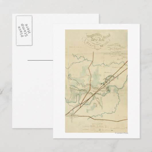 Slag op de Stones River - Panoramiek uit de burger Briefkaart (Voorkant / Achterkant)