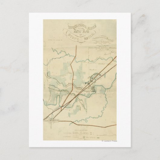 Slag op de Stones River - Panoramiek uit de burger Briefkaart (Voorkant)