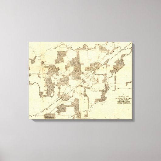 Slag op de Stones River - Panoramiek uit de burger Canvas Afdruk (Voorkant)