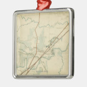 Slag op de Stones River - Panoramiek uit de burger Metalen Ornament (Links)