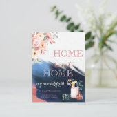 Slag penseel, hoofdletters, nieuw adres aankondigingskaart (Staand voorkant)