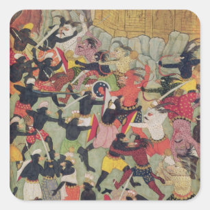 Slag tussen de Armies van Rama en Ravana Vierkante Sticker