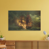 Slag tussen de Franse vloot "Arethuse" Canvas Afdruk (Insitu (Woonkamer))