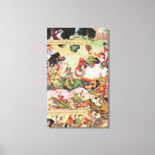 Slag tussen de krachten van Perzië en Turkije Canvas Afdruk