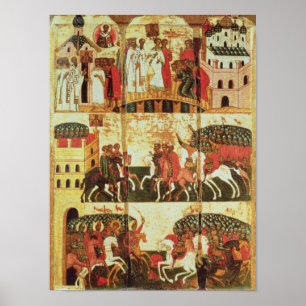 Slag tussen de Novgorodiërs en de Suzdalianen Poster