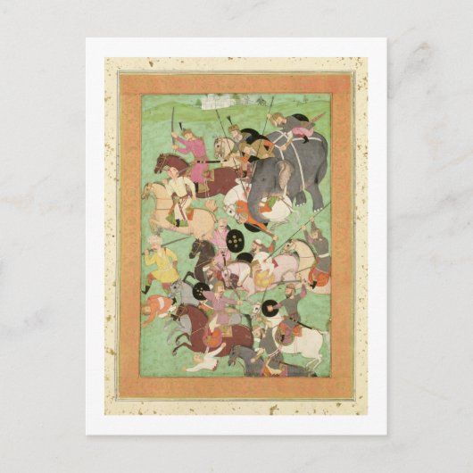 Slag tussen de troepen van Iran en Turan, illus Briefkaart (Voorkant)