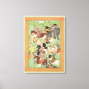 Slag tussen de troepen van Iran en Turan, illus Canvas Afdruk