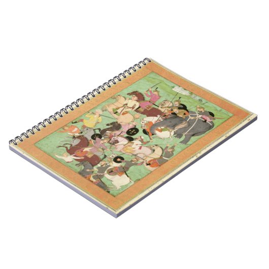 Slag tussen de troepen van Iran en Turan, illus Notitieboek (Linkerzijde)