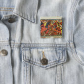 Slag tussen kruisvaarders en moslems vierkante button 5,1 cm (In situ)