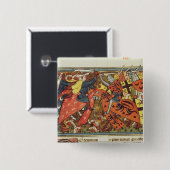 Slag tussen kruisvaarders en moslems vierkante button 5,1 cm (Voorkant /achterkant)