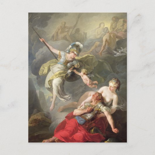 Slag tussen Minerva en Mars, 1771 Briefkaart (Voorkant)