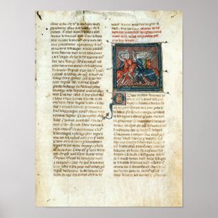 Slag tussen ridders, van Roman d'Artus Poster