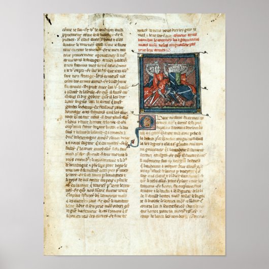 Slag tussen ridders, van Roman d'Artus Poster (Voorkant)