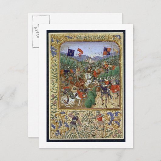 Slag van Agincourt, 25 Oktober 1415 (w/c op pap Briefkaart (Voorkant / Achterkant)