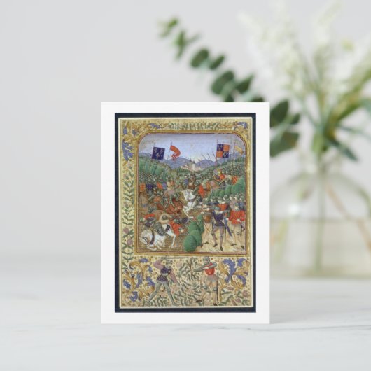 Slag van Agincourt, 25 Oktober 1415 (w/c op pap Briefkaart (Staand voorkant)