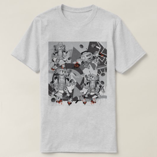 Slag van de Hiphop Robots T-shirt (Design voorkant)