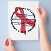 Slag waarschuwingstekens en symptoombrochure flyer (Hand)