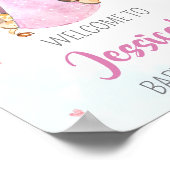 Slag-welkomstfeest Girl giraffe party poster (Hoek)