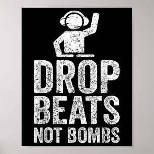 Slagbeats geen bombs Dj anti-oorlogtest Poster