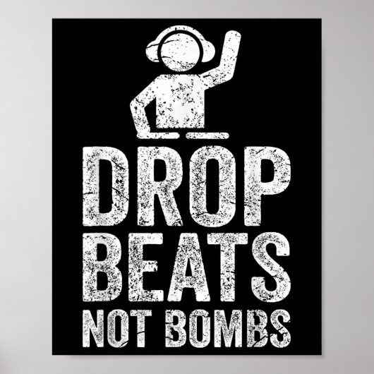 Slagbeats geen bombs Dj anti-oorlogtest Poster (Voorkant)