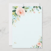 Slagboom Baby Shower Uitnodiging Roze Roos (Achterkant)