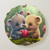 Slagdieren in liefde rond kussen (Achterkant)