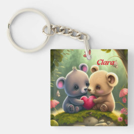 Slagdieren in liefde sleutelhanger