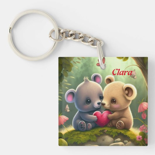 Slagdieren in liefde sleutelhanger (voorkant)